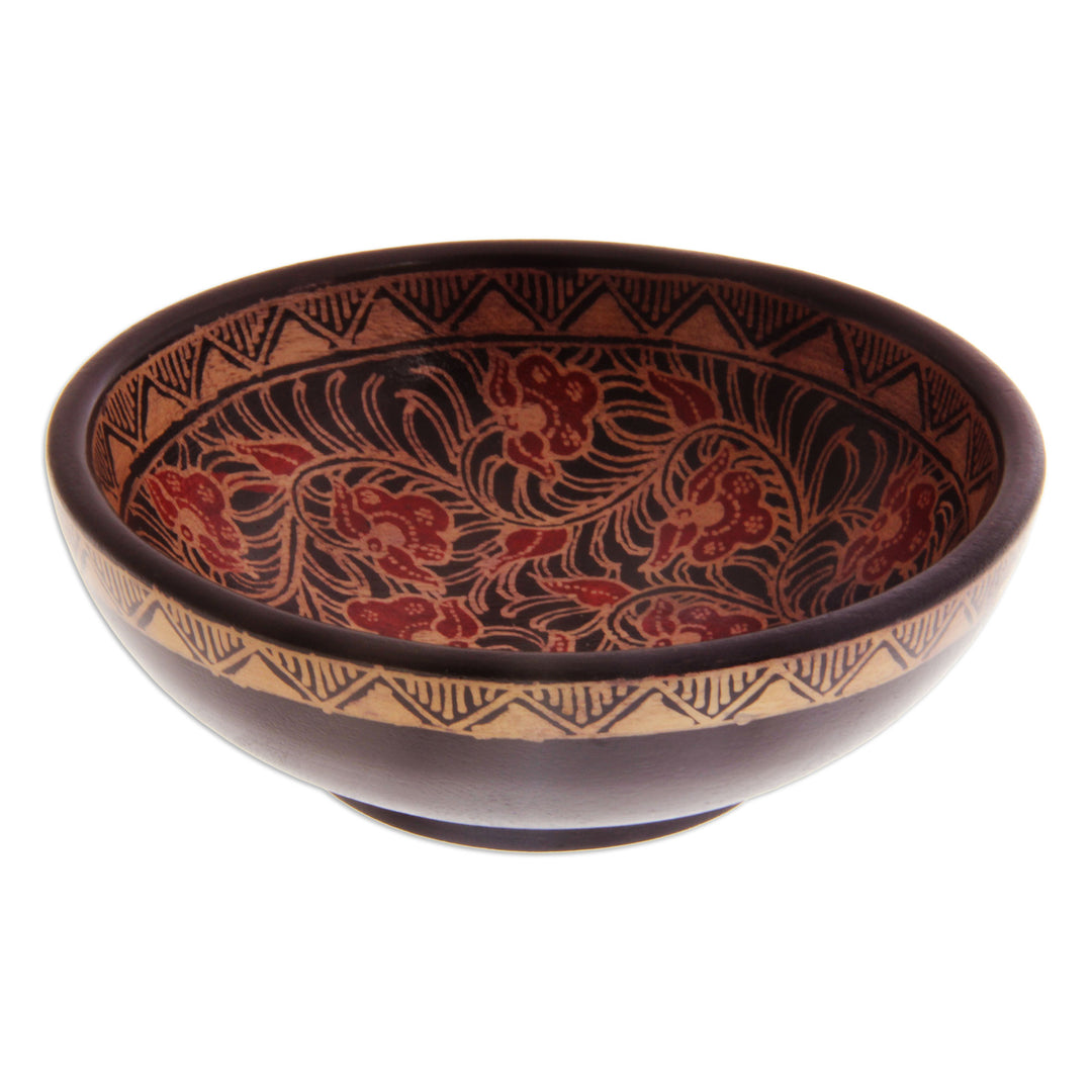 Wood batik centerpieces (Set of 3) - Javanese Vines