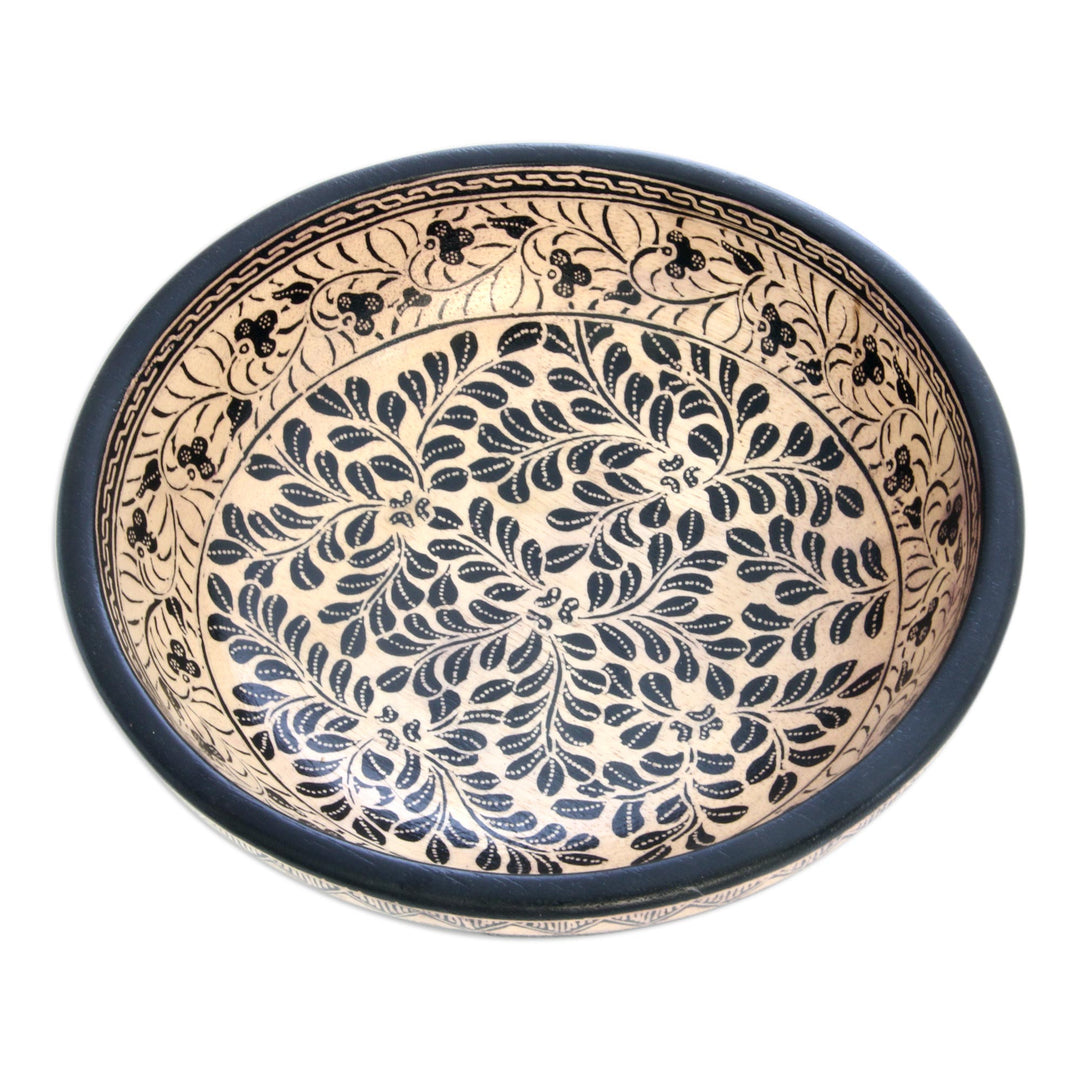 Wood batik centerpiece - Harvest in Java