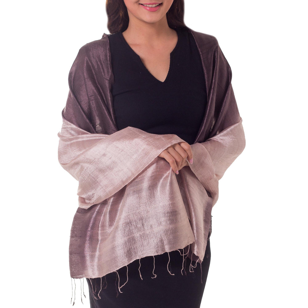 Silk Shawl - Shimmering Raisin