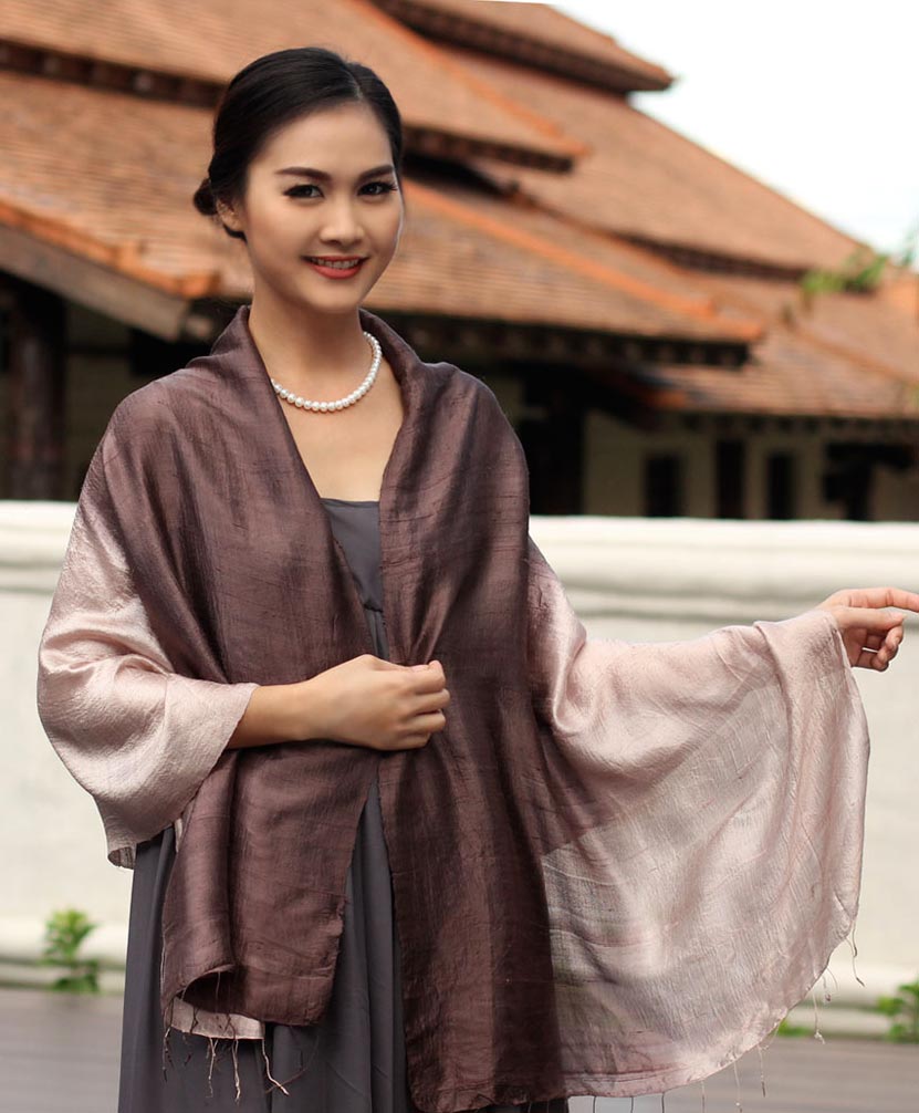 Silk Shawl - Shimmering Raisin