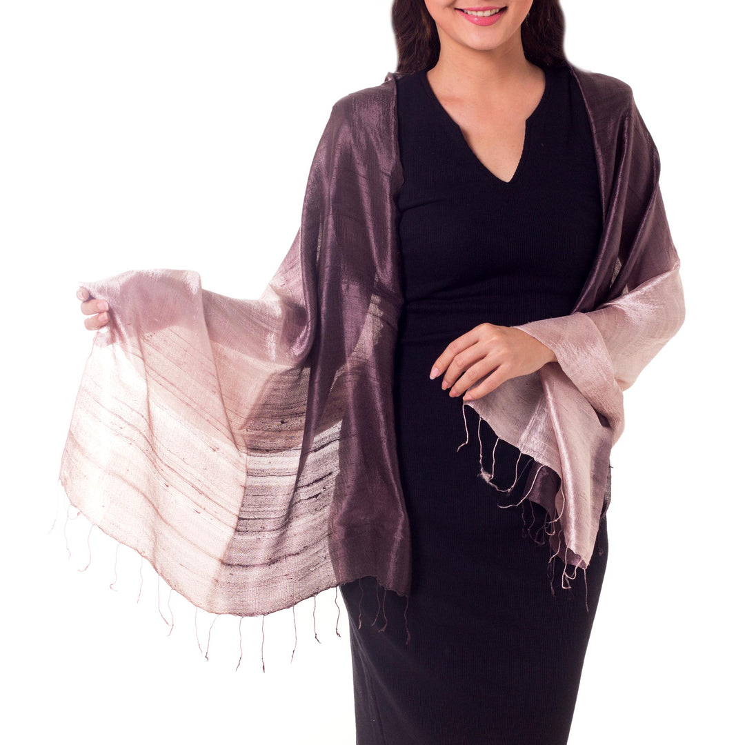 Silk Shawl - Shimmering Raisin