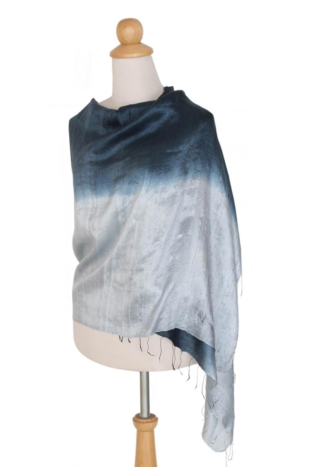 Silk Shawl from Thailand - Shimmering Ocean