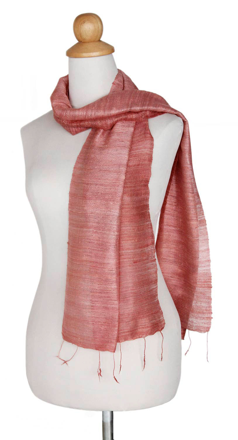 Pink Silk Scarf - Bold Rose