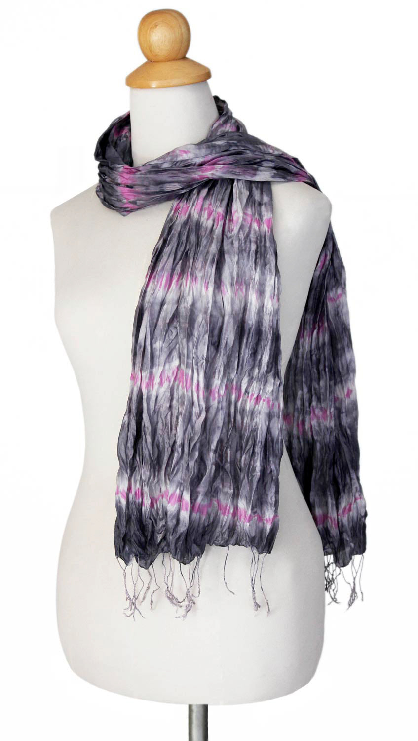 Tie Dye Scarf from Thailand - Smoky Rose