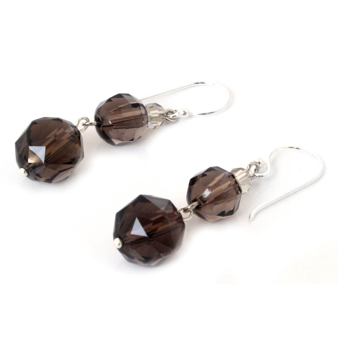 Handcrafted Smoky Quartz Dangle Earrings - Chiang Mai Evening