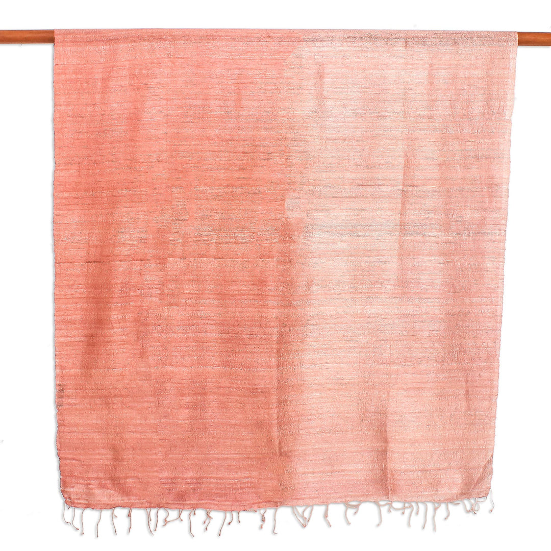 Handcrafted Silk Shawl - Bold Rose