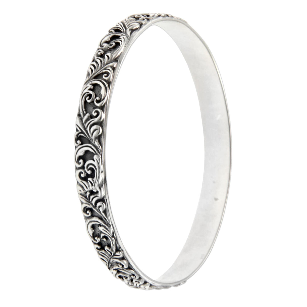 Artisan Jewelry Sterling Silver Bangle Bracelet - Timeless Bali