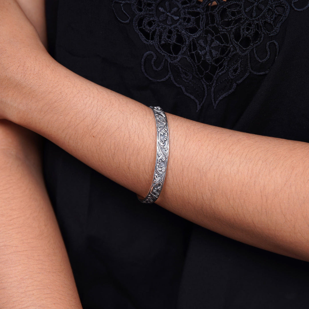 Artisan Jewelry Sterling Silver Bangle Bracelet - Timeless Bali