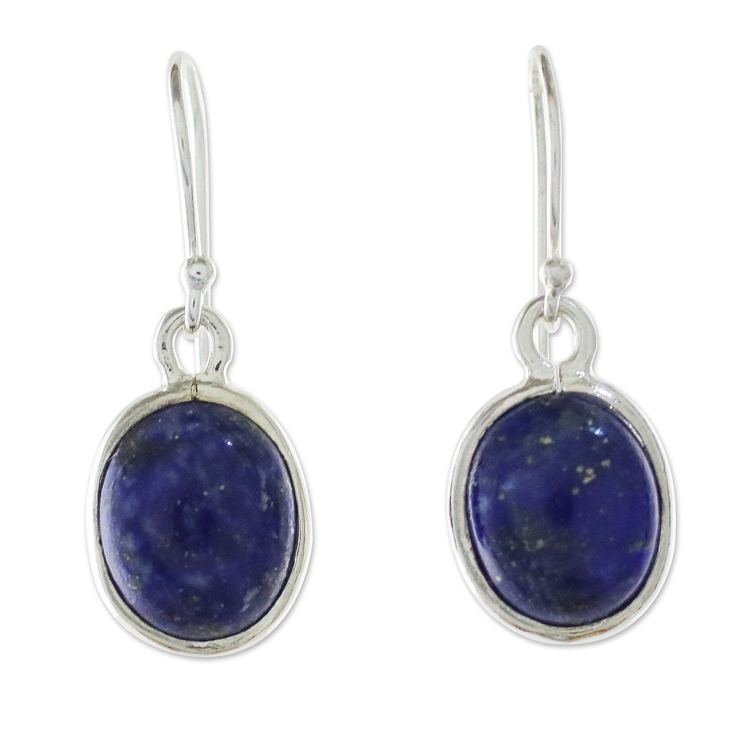 Thai Sterling Silver and Lapis Lazuli Earrings - Majestic Blue