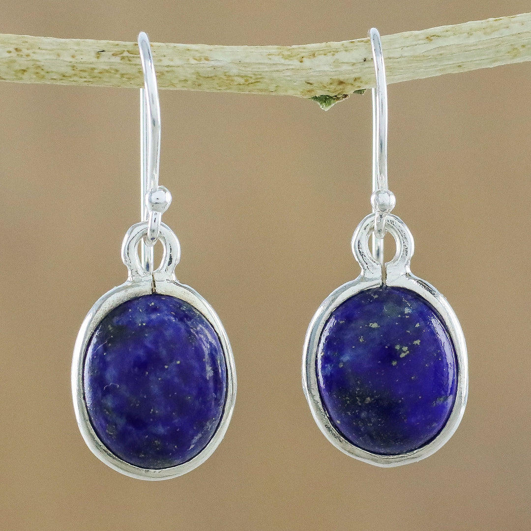 Thai Sterling Silver and Lapis Lazuli Earrings - Majestic Blue
