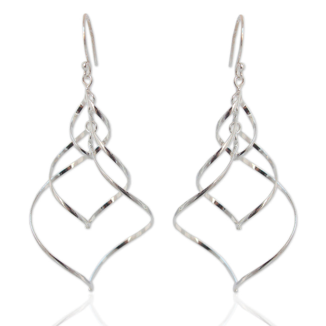Modern Sterling Silver Dangle Earrings - Chiang Mai Chimes