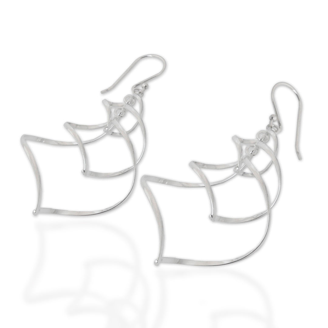 Modern Sterling Silver Dangle Earrings - Chiang Mai Chimes
