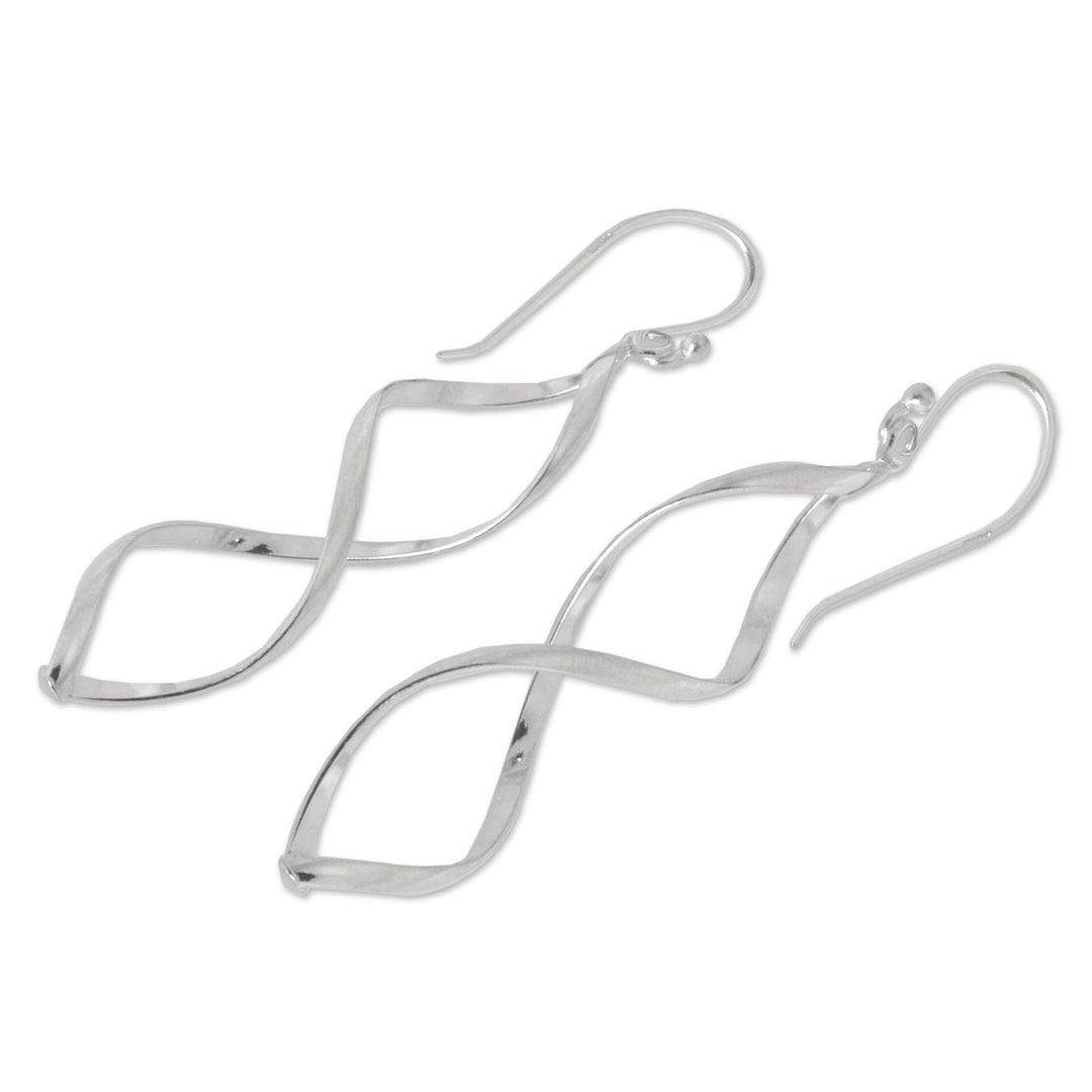Modern Sterling Silver Dangle Earrings from Thailand - Infinito