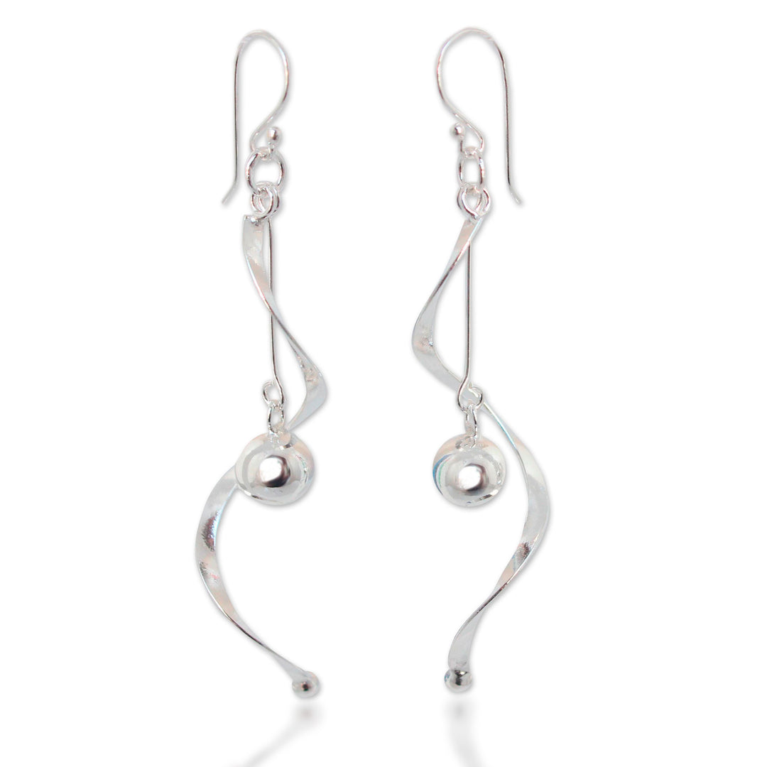 Modern Sterling Silver Dangle Earrings - Movement