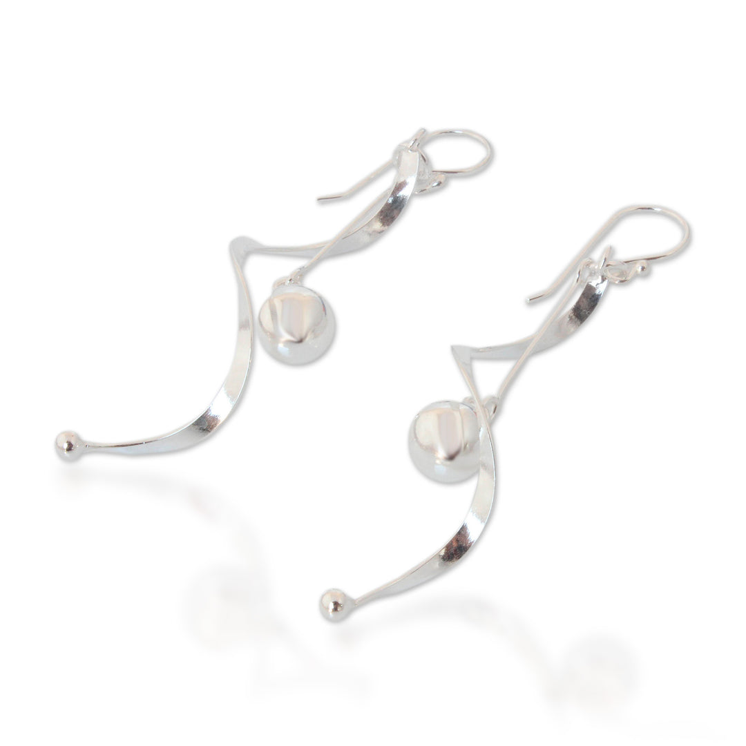 Modern Sterling Silver Dangle Earrings - Movement