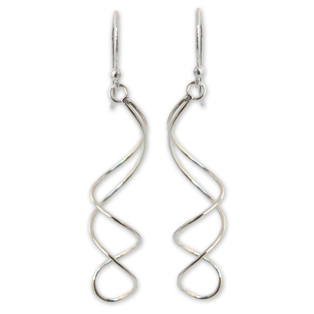Handcrafted Modern Sterling Silver Dangle Earrings - Gentle Sigh
