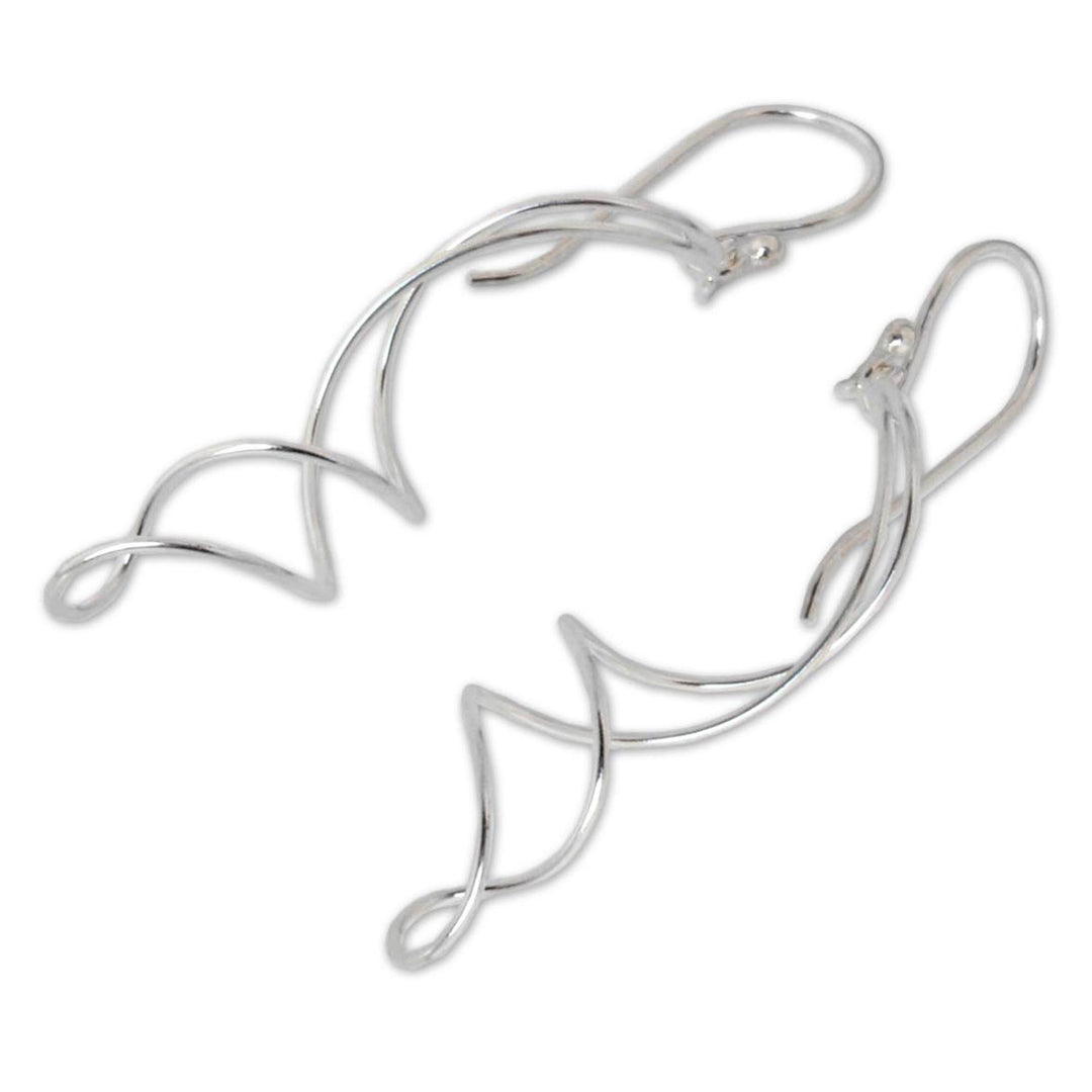 Handcrafted Modern Sterling Silver Dangle Earrings - Gentle Sigh