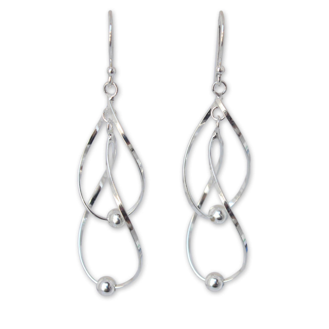 Hand Made Modern Sterling Silver Dangle Earrings - Fabulous
