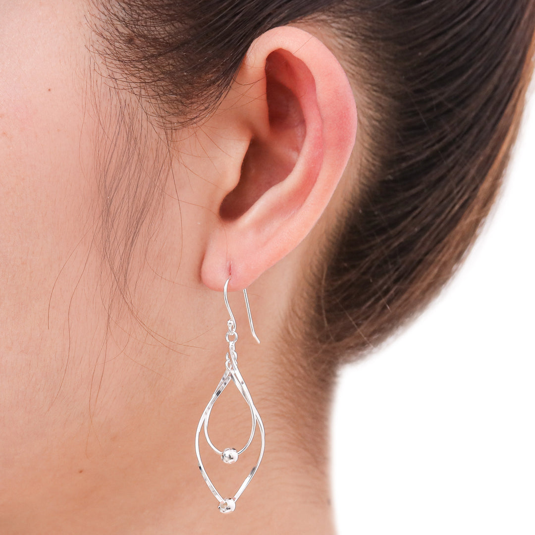 Hand Made Modern Sterling Silver Dangle Earrings - Fabulous