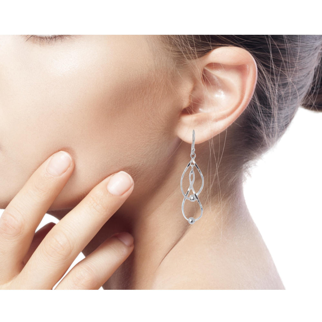 Hand Made Modern Sterling Silver Dangle Earrings - Fabulous