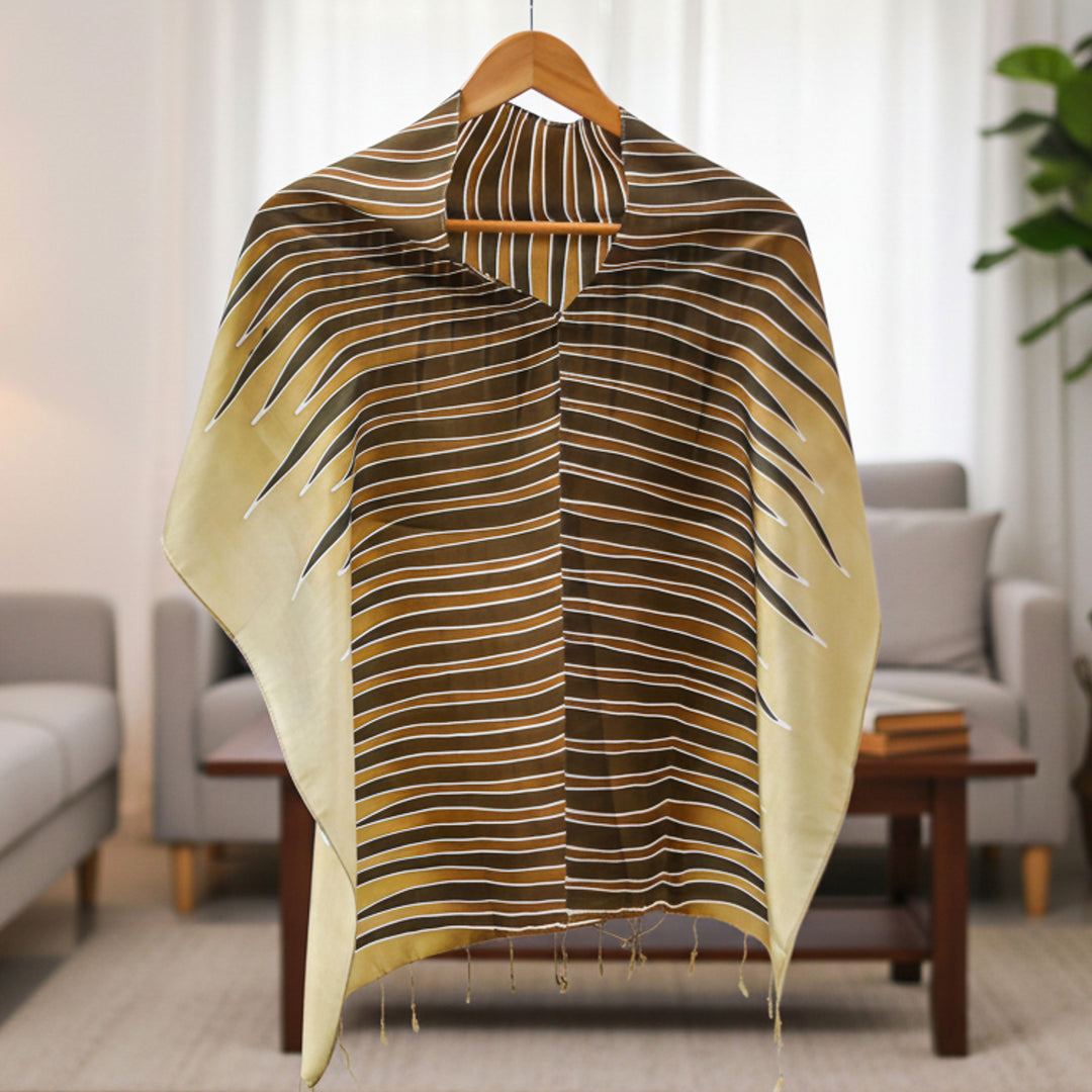 Batik Patterned Scarf - Olive Embrace