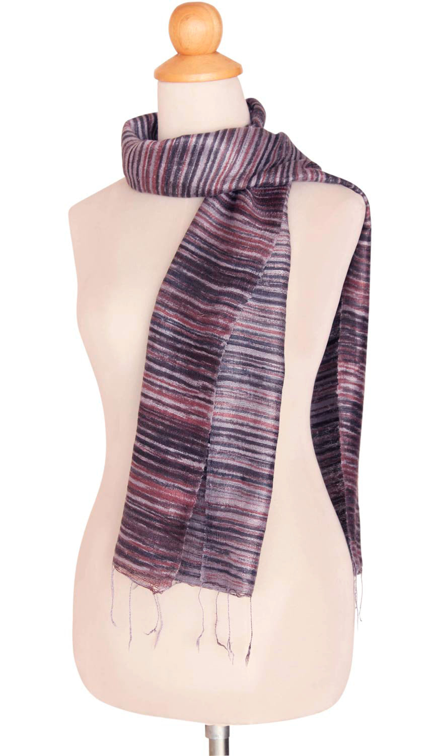 Handcrafted Batik Silk Scarf - Mae Nam Khong Mist