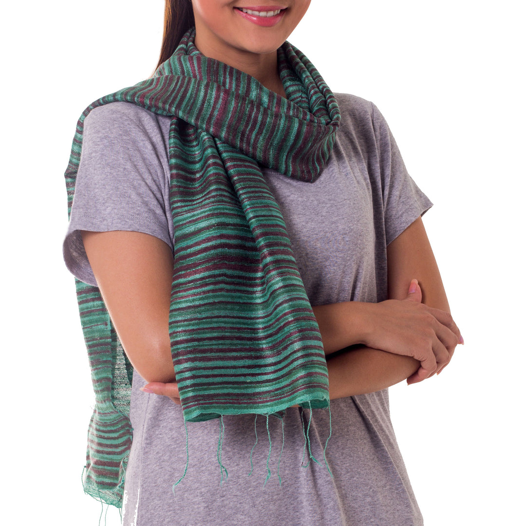 Silk batik scarf - Mae Nam Khong Valley