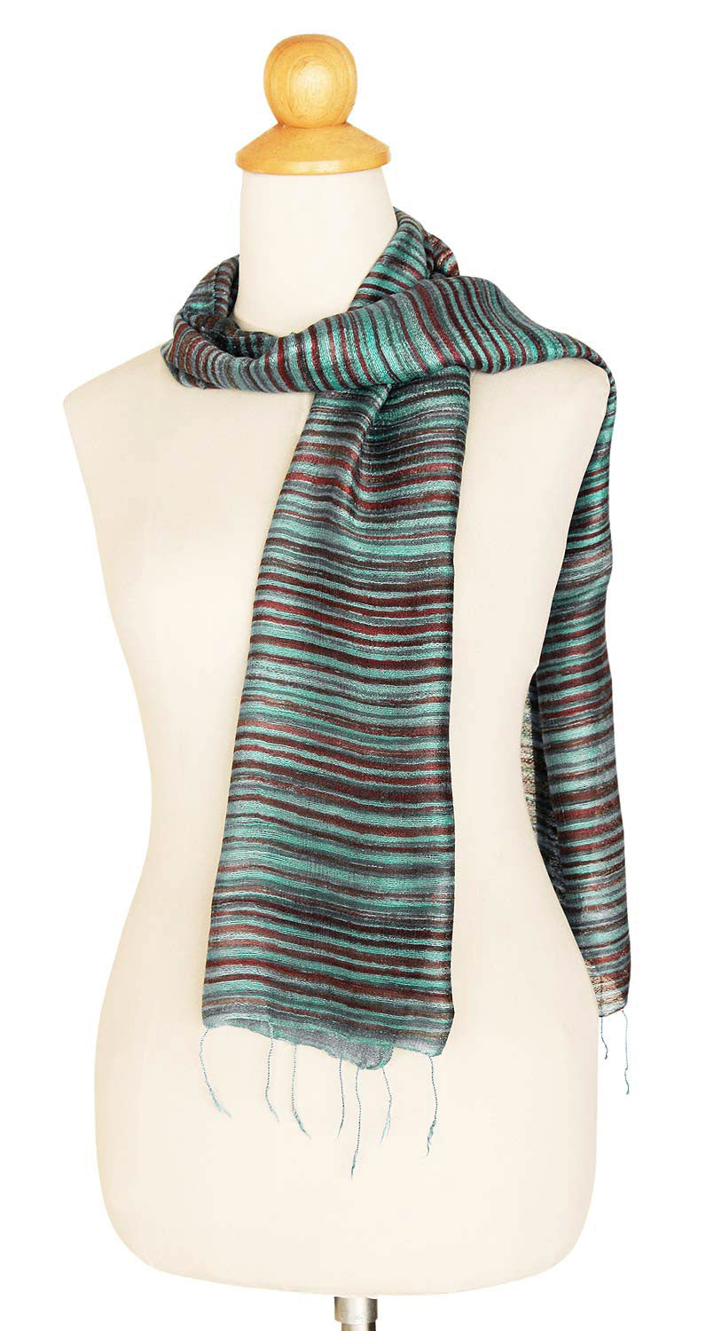 Silk batik scarf - Mae Nam Khong Valley