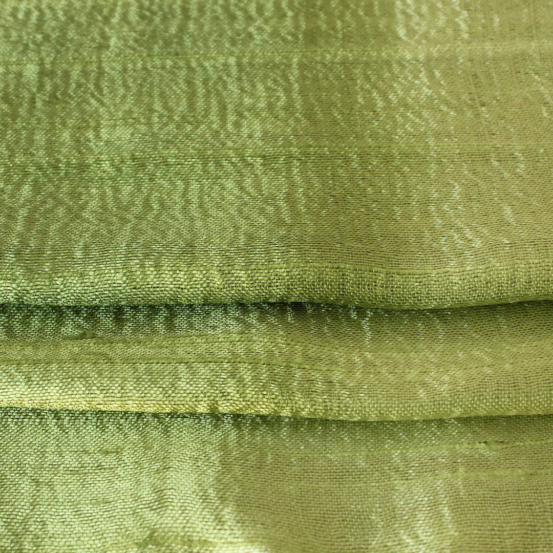 Handwoven Silk Scarf in Green from Thailand - Jade Duality