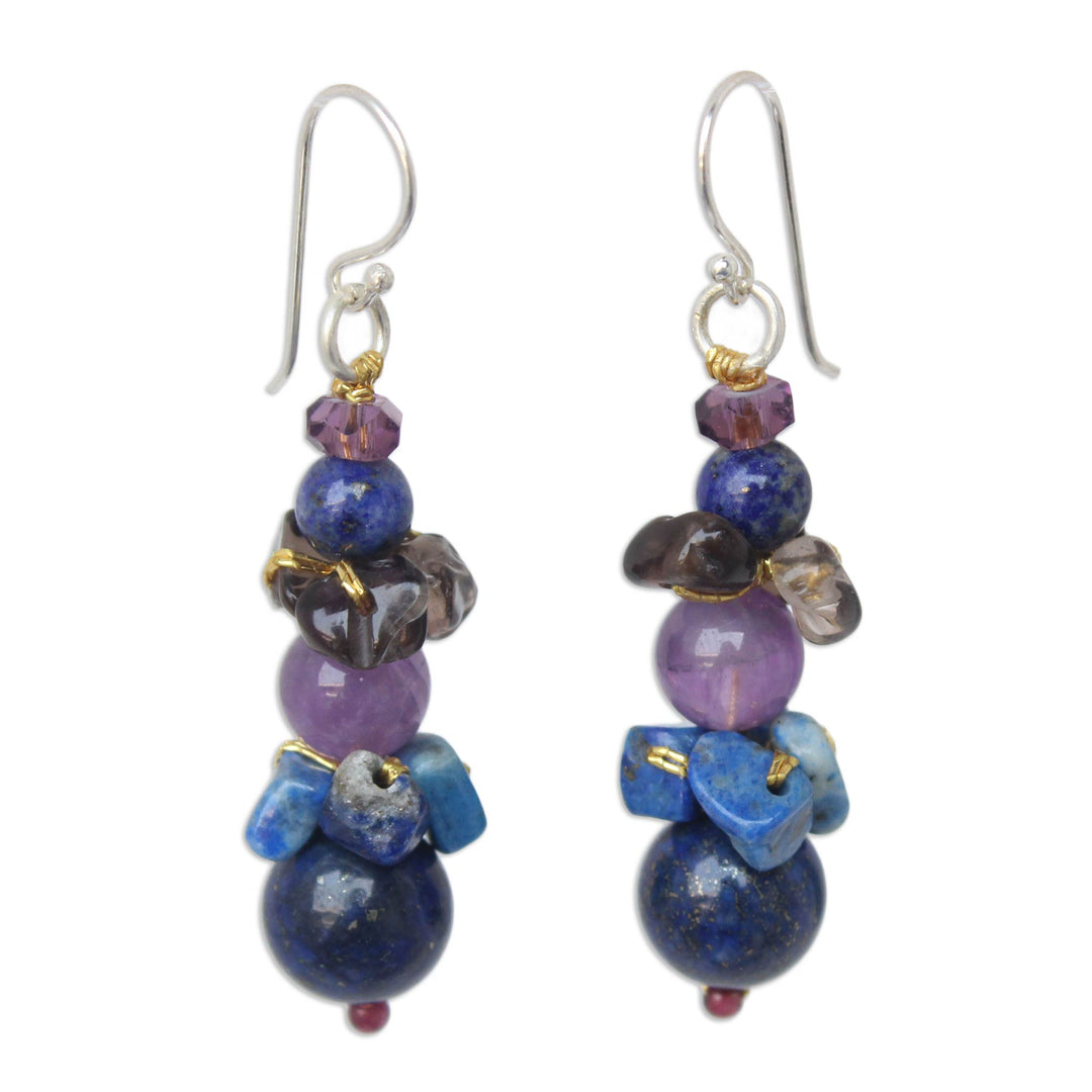 Beaded Lapis Lazuli Earrings - Thai Harmony