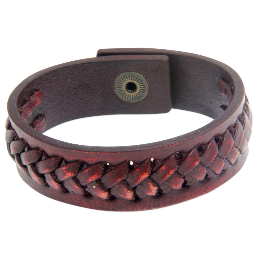 Leather bracelet - Red Kingdom Warrior