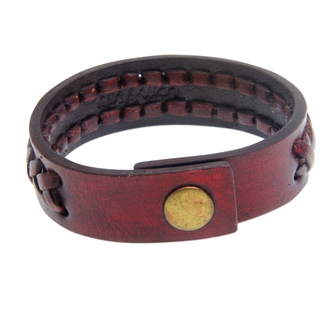 Leather bracelet - Red Kingdom Warrior