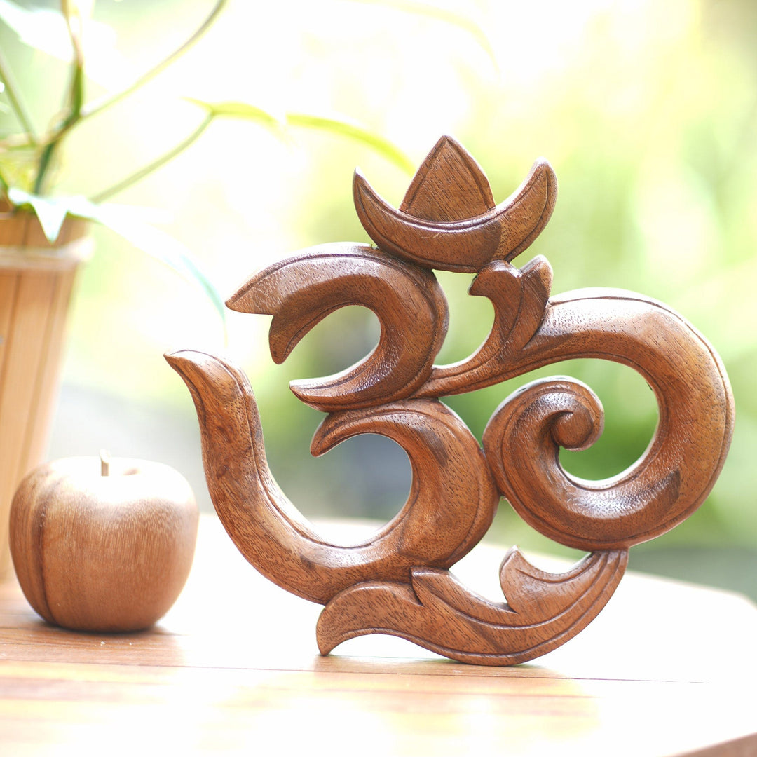 Wood relief panel - Sacred Om