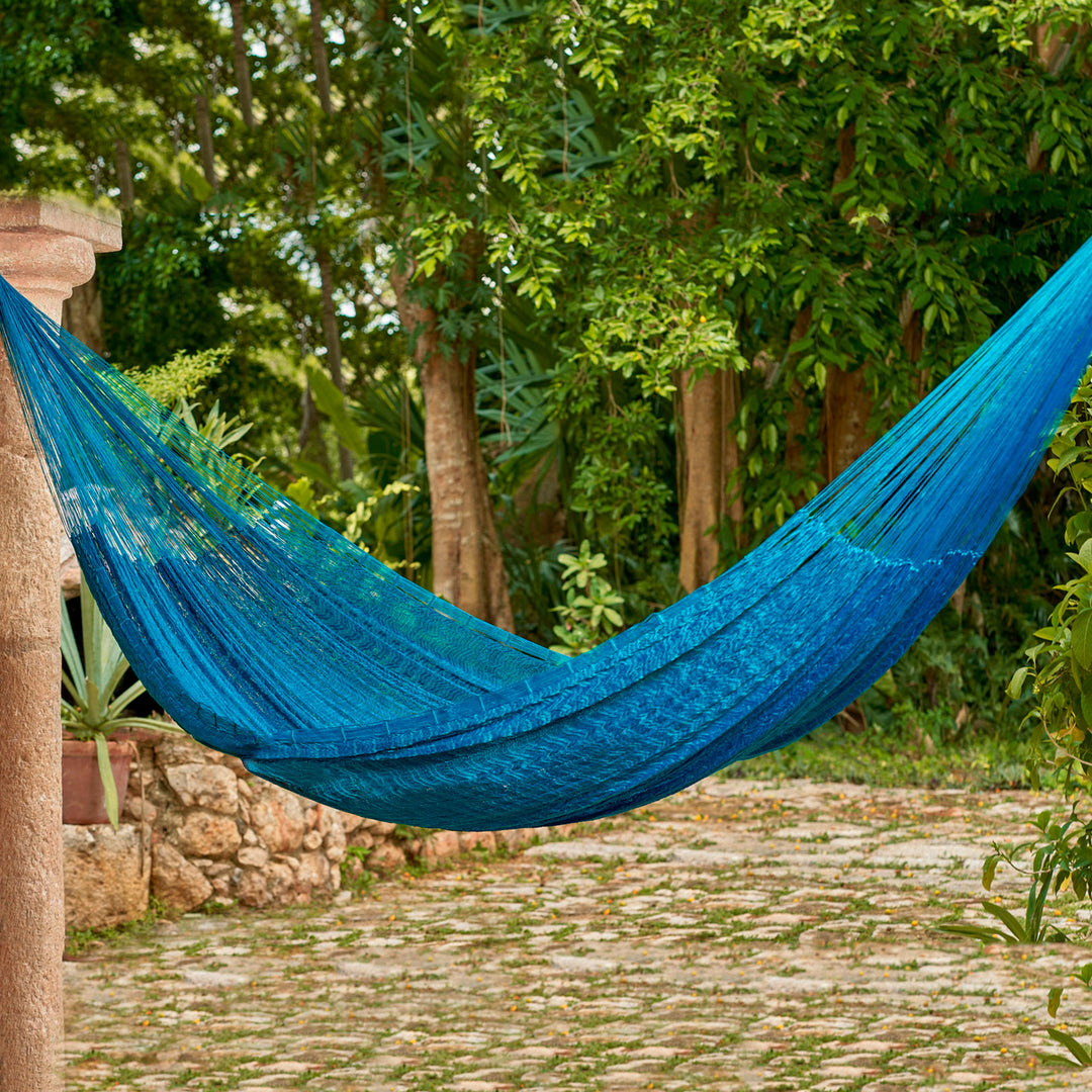 Aqua Double Nylon Mayan Hammock - Maya Bondi