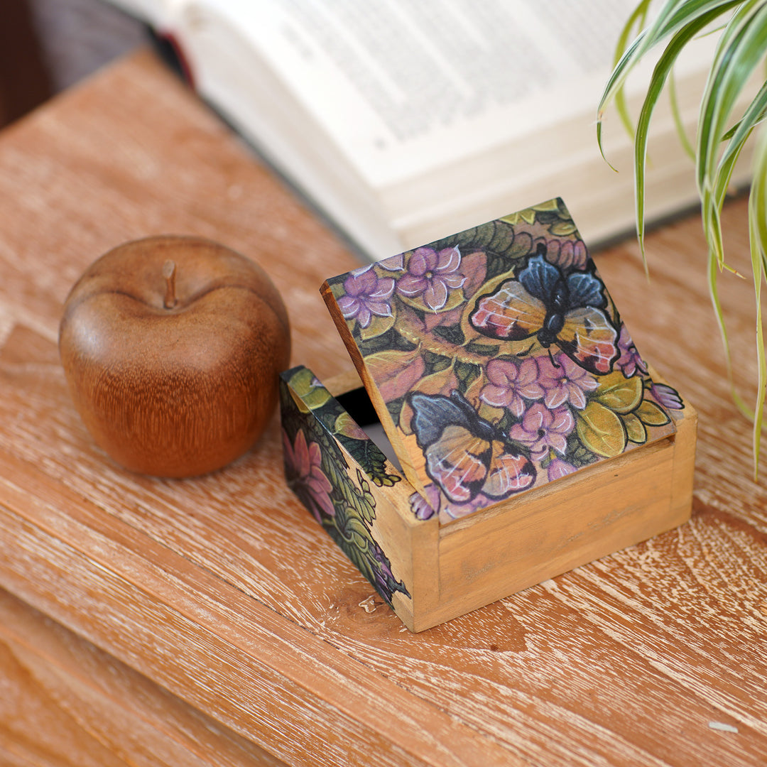 Unique Floral Jewelry Box - Butterfly Garden