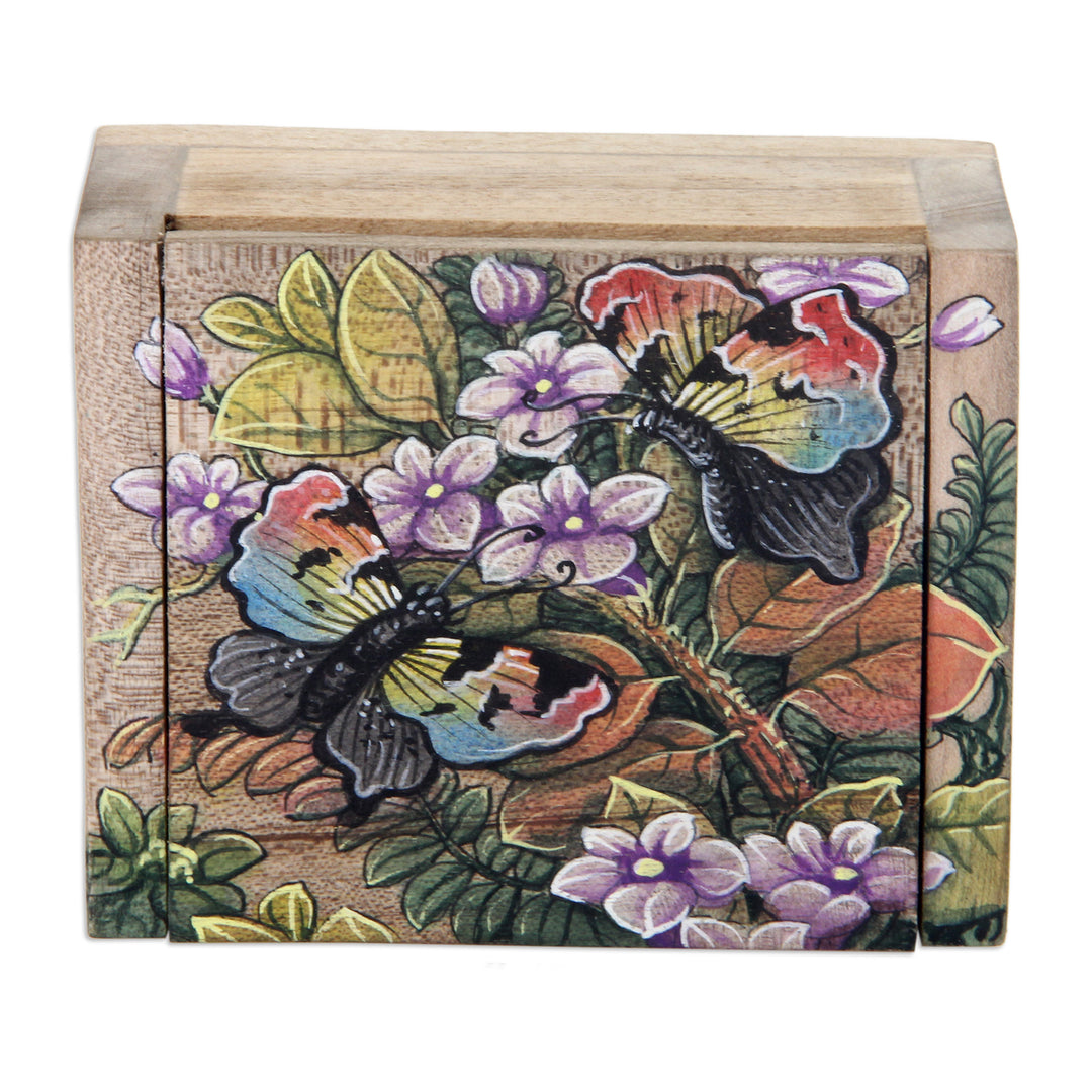 Unique Floral Jewelry Box - Butterfly Garden