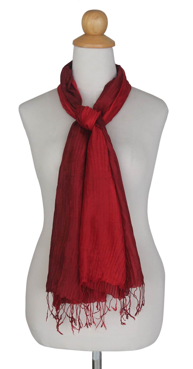 Pin tuck scarf - Red Transition