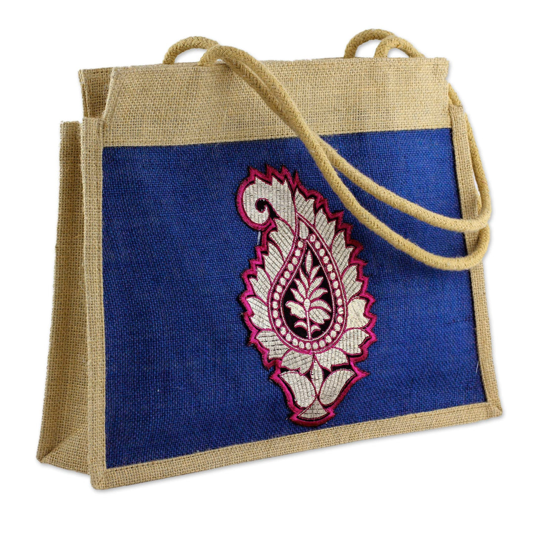 Artisan Crafted Paisley Jute Shoulder Bag - Indian Paisley