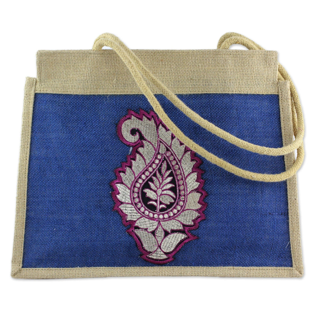 Artisan Crafted Paisley Jute Shoulder Bag - Indian Paisley