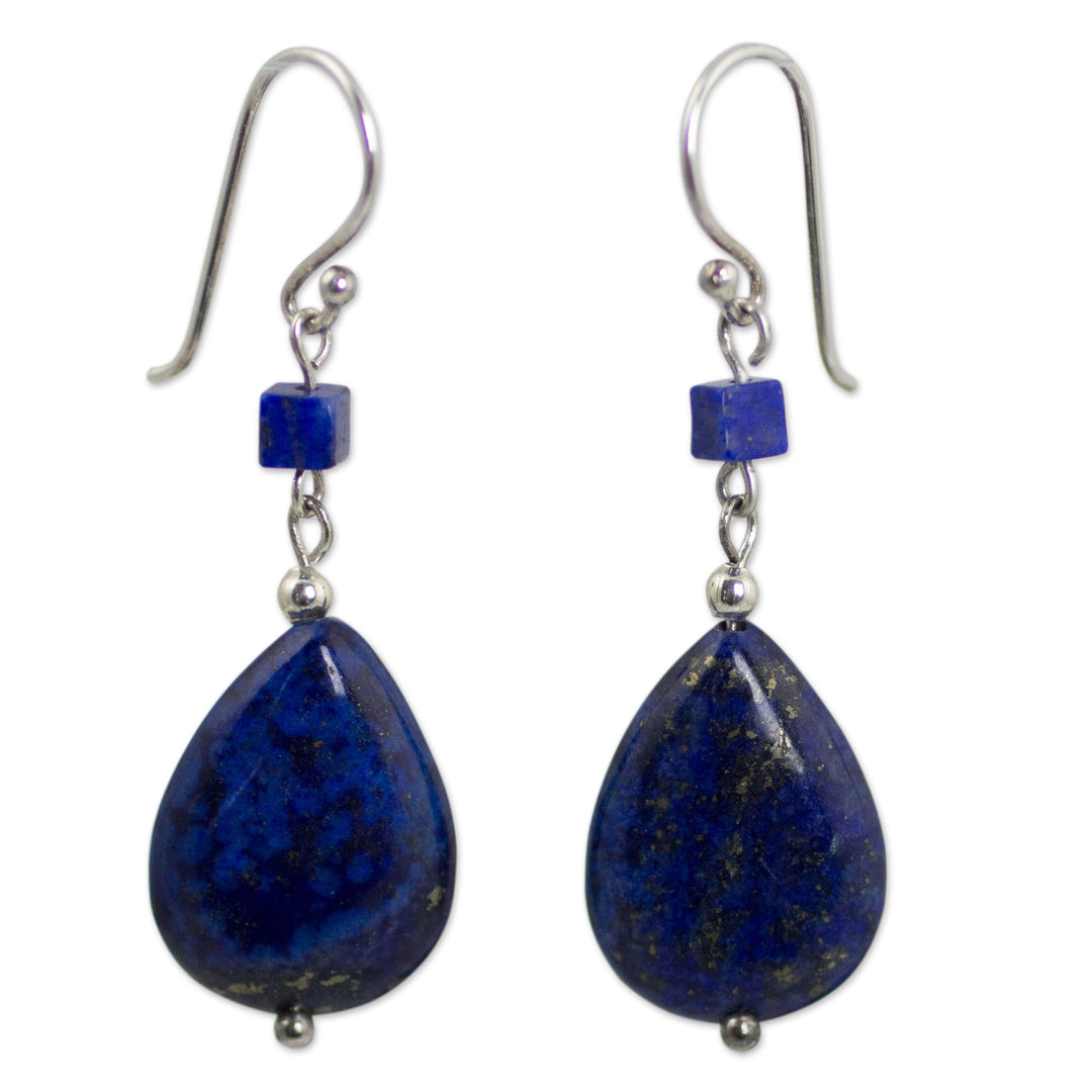 Lapis Lazuli Dangle Earrings - Blue Lily