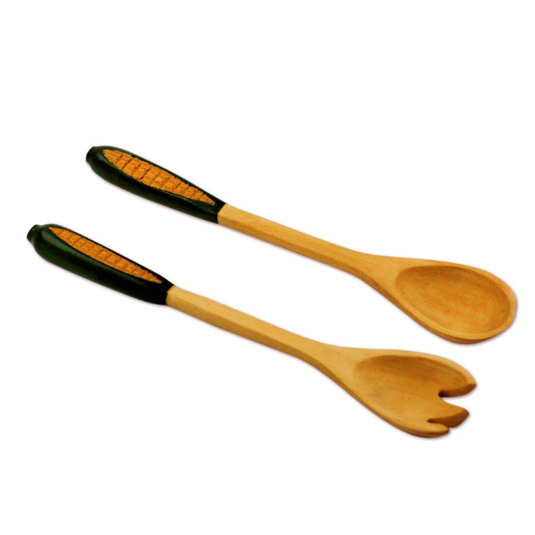 Fair Trade Wood Serving Utensils - Golden Maize