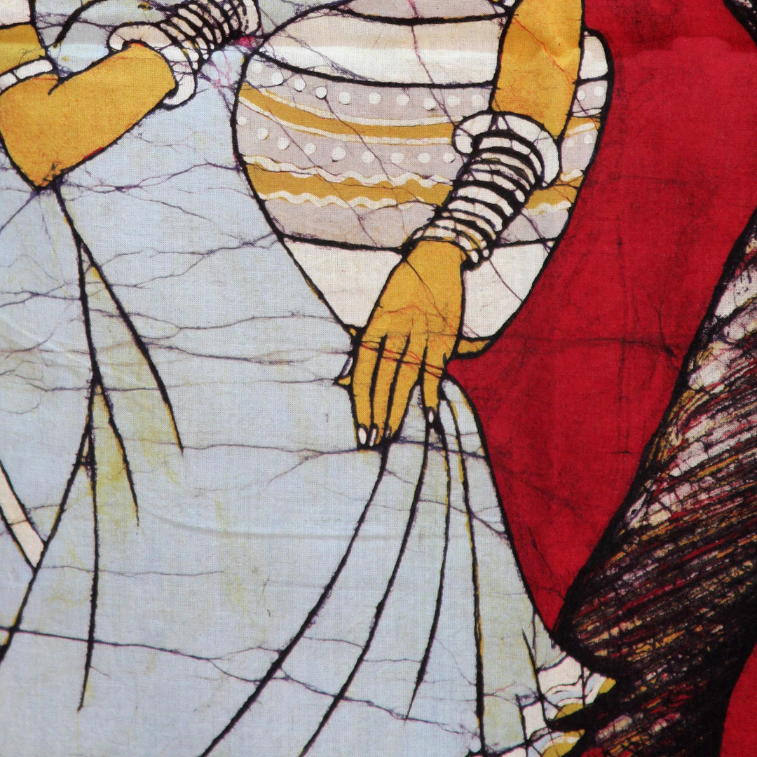 Cotton batik wall hanging - Carrying Water