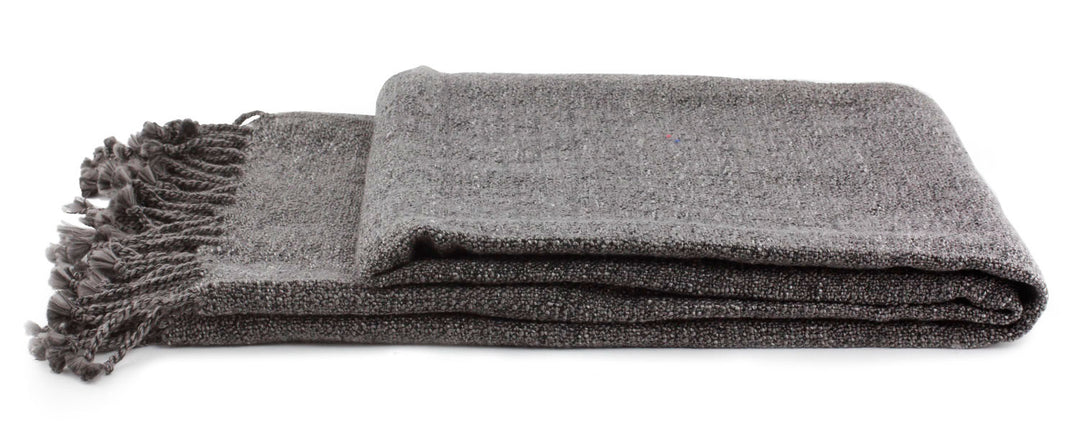 Solid Gray Throw Blanket from India - Grey Dove