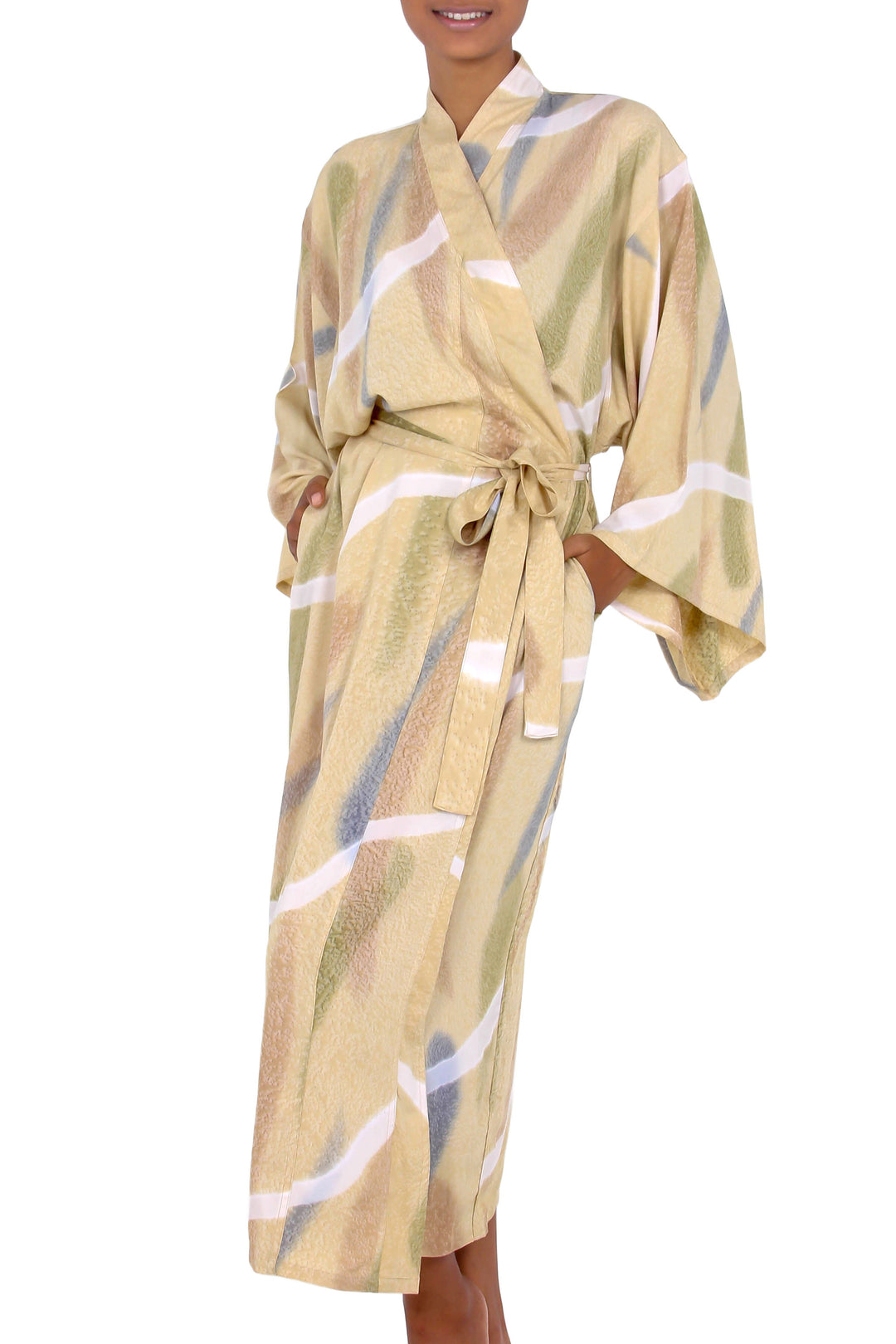 Women's Batik Patterned Robe - Sweet Nuance