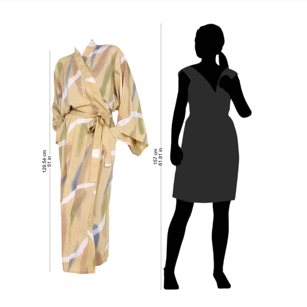 Women's Batik Patterned Robe - Sweet Nuance
