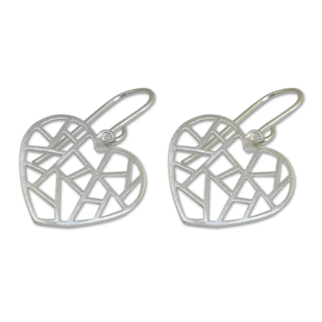 Sterling silver heart earrings - Paths of Love
