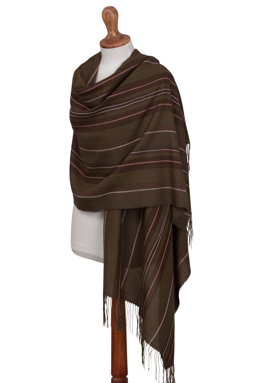 Alpaca and silk shawl - Olive Fields