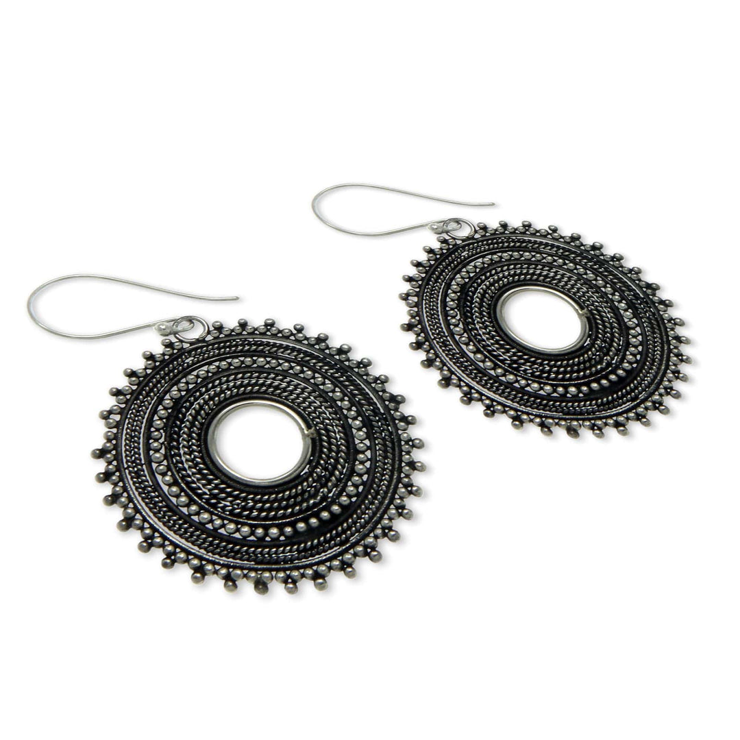 Sterling silver dangle earrings - Dazzling Moons