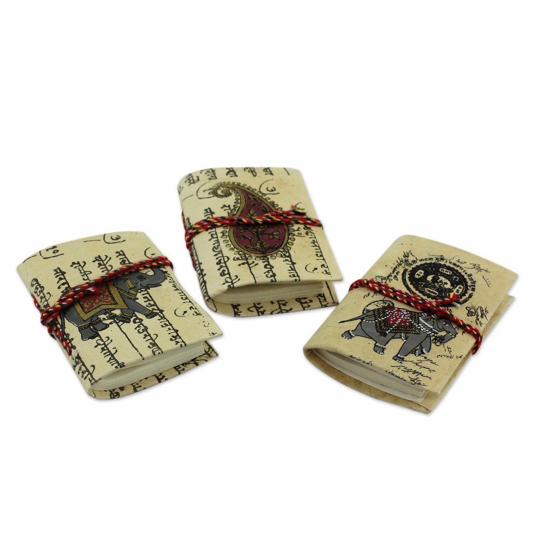 Handmade paper mini journals (Set of 3) - Jaipur Verses