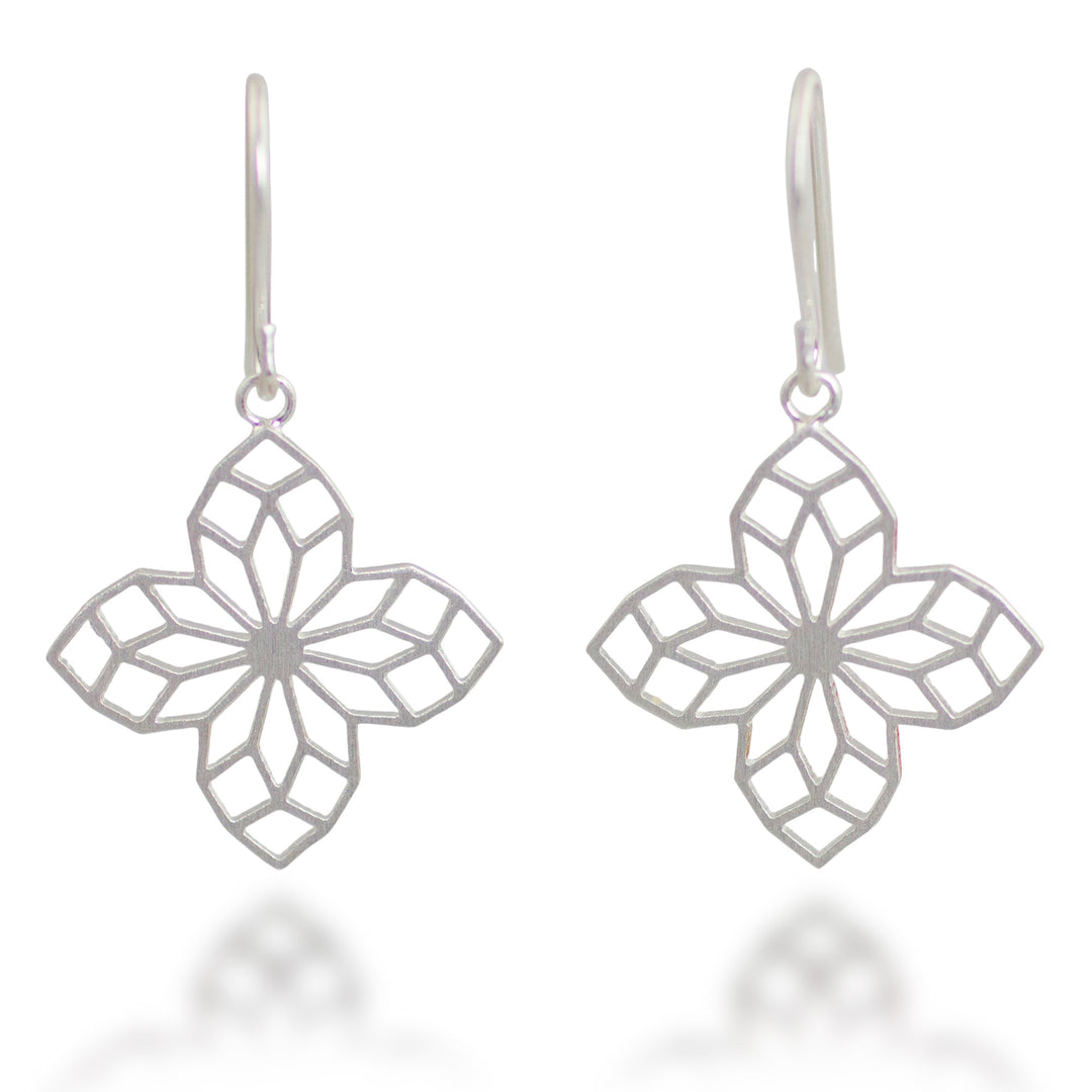 Sterling Silver Earrings Handmade Jewelry from Thailand - Blossoming Stars